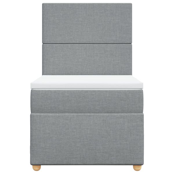 vidaXL Box spring postel s matrac&iacute; světle &scaron;ed&yacute; 100 x 200 cm textil