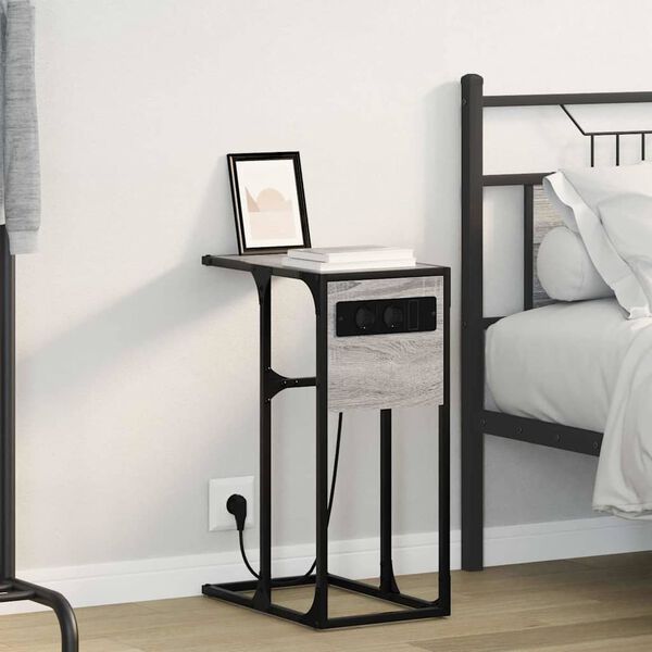 vidaXL Nočn&iacute; skř&iacute;ňka &Scaron;ed&aacute; Sonoma 41,5 x 26 x 60,5 cm kompozitn&iacute; dřevo