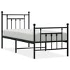 vidaXL Kovov&yacute; r&aacute;m postele s hlavov&yacute;m a nožn&iacute;m čelem čern&yacute; 75 x 190 cm