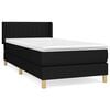 vidaXL Box spring postel s matrac&iacute; čern&aacute; 90x200 cm textil