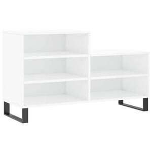 vidaXL Botn&iacute;k b&iacute;l&yacute; s vysok&yacute;m leskem 102x36x60 cm kompozitn&iacute; dřevo