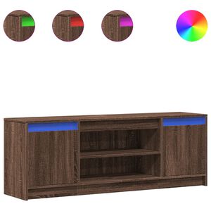 vidaXL TV skř&iacute;ňka s LED hněd&yacute; dub 139,5 x 34 x 50 cm kompozitn&iacute; dřevo