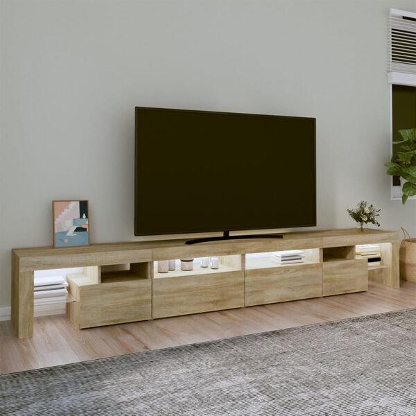 vidaXL TV skř&iacute;ňka s LED osvětlen&iacute;m dub sonoma 260x36,5x40 cm