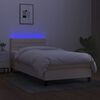 vidaXL Box spring postel s matrac&iacute; a LED kr&eacute;mov&aacute; 90x200 cm textil