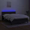 vidaXL Box spring postel s matrac&iacute; a LED čern&aacute; 140x190 cm textil