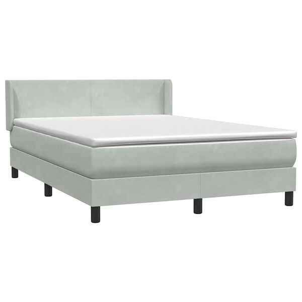vidaXL Box spring postel s matrac&iacute; světle &scaron;ed&aacute; 160x220 cm samet