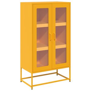 vidaXL Skříň highboard hořčicově žlutá 68x39x123 cm ocel