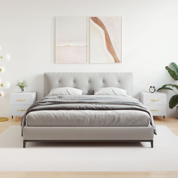 vidaXL Nočn&iacute; stolky 2 ks b&iacute;l&eacute; 40 x 35 x 47,5 cm kompozitn&iacute; dřevo