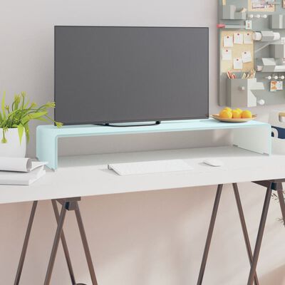 vidaXL TV stolek / podstavec na monitor sklo zelený 90 x 30 x 13 cm