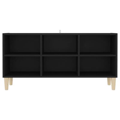 vidaXL TV stolek masivní dřevěné nohy černý 103,5 x 30 x 50 cm