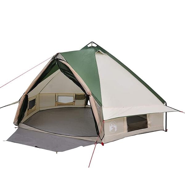 vidaXL Teepee stan se střechou Zelen&aacute; a b&iacute;l&aacute; 490 x 410 x 210 cm