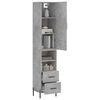 vidaXL Skř&iacute;ň highboard betonově &scaron;ed&aacute; 34,5x34x180 cm kompozitn&iacute; dřevo