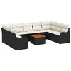 vidaXL Sada zahradn&iacute;ch pohovek 10 ks Čern&aacute; a kr&eacute;mov&aacute; polyratan