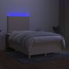 vidaXL Box spring postel s matrac&iacute; a LED kr&eacute;mov&aacute; 120 x 200 cm textil