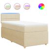 vidaXL Box spring postel s matrac&iacute; kr&eacute;mov&aacute; 90x200 cm textil