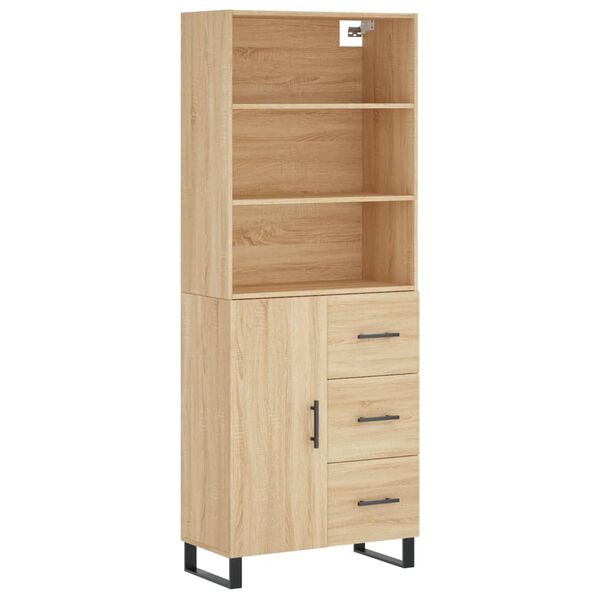 vidaXL Skř&iacute;ň highboard dub sonoma 69,5 x 34 x 180 cm kompozitn&iacute; dřevo