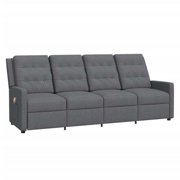 vidaXL 4m&iacute;stn&eacute; mas&aacute;žn&iacute; polohovac&iacute; křeslo světle &scaron;ed&eacute; textil