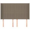 vidaXL Čelo postele typu u&scaron;&aacute;k taupe 147x16x118/128 cm textil