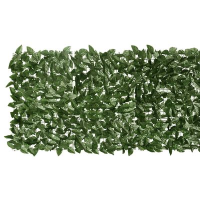 vidaXL Balkónová zástěna s tmavě zelenými listy 600 x 75 cm