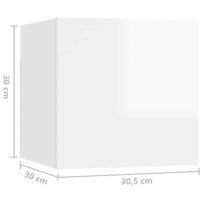 vidaXL Noční stolek bílý s vysokým leskem 30,5x30x30 cm dřevotříska