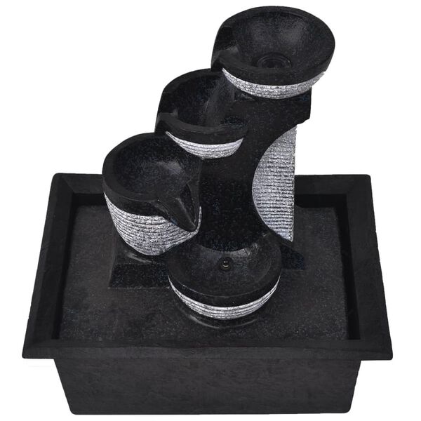 vidaXL Interiérová fontánka s LED osvětlením, polyresin