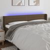 vidaXL Čelo postele s LED tmavě hněd&eacute; 183 x 16 x 78/88 cm textil