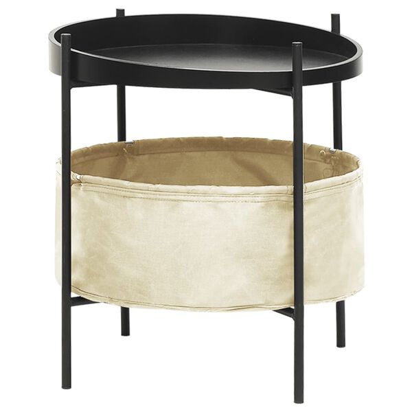 vidaXL Odkl&aacute;dac&iacute; stolek s ko&scaron;em 40 x 40 x 45,5 cm kr&eacute;mov&yacute;