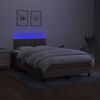 vidaXL Box spring postel s matrac&iacute; a LED taupe 120 x 200 cm textil