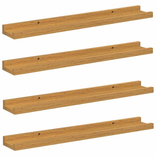 vidaXL N&aacute;stěnn&aacute; polička 4 pcs B&eacute;žov&aacute; 60 x 9 x 3 cm kompozitn&iacute; dřevo