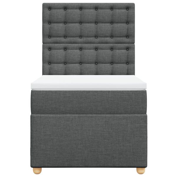 vidaXL Box spring postel s matrac&iacute; tmavě &scaron;ed&aacute; 100 x 200 cm textil