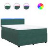 vidaXL Box spring postel s matrac&iacute; tmavě zelen&aacute; 140x190 cm samet