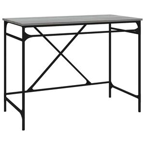 vidaXL Psac&iacute; stůl &scaron;ed&yacute; sonoma 100x50x75 cm kompozitn&iacute; dřevo a železo