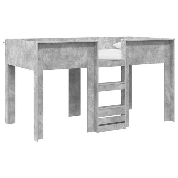 vidaXL Patrov&aacute; postel pro děti s matrac&iacute; Betonově &scaron;ed&aacute; 100 x 200 cm