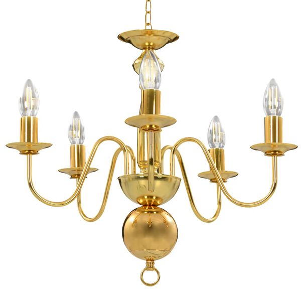 vidaXL Lustr zlatý 5 x žárovky E14