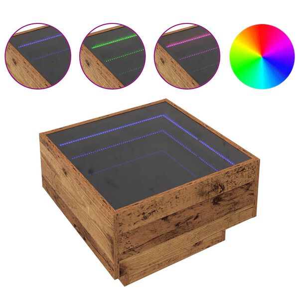 vidaXL Konferenčn&iacute; stolek Star&eacute; dřevo 50 x 50 x 30 cm Kompozitn&iacute; dřevo