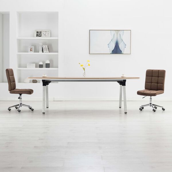 vidaXL J&iacute;deln&iacute; židle 2 ks hněd&eacute; textil