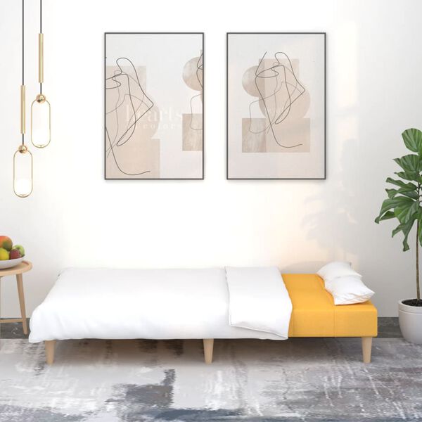 vidaXL 2m&iacute;stn&aacute; rozkl&aacute;dac&iacute; pohovka žlut&aacute; textil