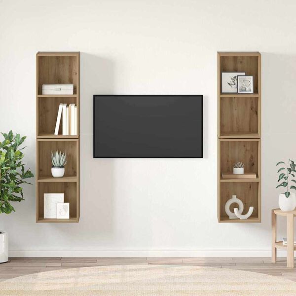 vidaXL Sestava TV skř&iacute;něk 4 pcs Artisanov&yacute; dub 37 x 37 x 72 cm