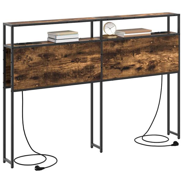 vidaXL &Uacute;ložn&eacute; čelo postele s čelo Kouřov&yacute; dub 160 cm Kompozitn&iacute; dřevo