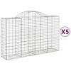 vidaXL Klenut&eacute; gabionov&eacute; ko&scaron;e 5 ks 200x50x120/140cm pozinkovan&eacute; železo