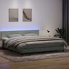 vidaXL Box spring postel s matrac&iacute; a LED světle &scaron;ed&aacute; 200x220 cm samet