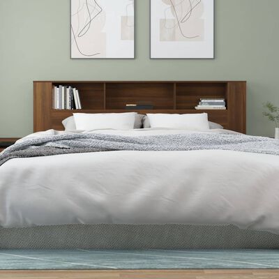 vidaXL Čelo postele s úložným prostorem hnědý dub 200x18,5x104,5 cm