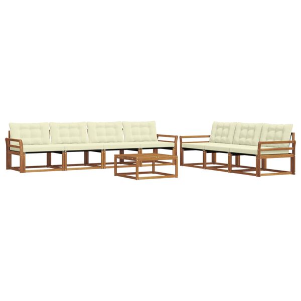 vidaXL Venkovn&iacute; pohovkov&aacute; souprava 8 pcs Přirozen&aacute; a Kr&eacute;mov&aacute;