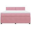 vidaXL Box spring postel s matrac&iacute; růžov&aacute; 180x200 cm samet