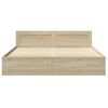 vidaXL R&aacute;m postele s čelem dub sonoma 200 x 200 cm kompozitn&iacute; dřevo