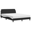 vidaXL Postel s matrac&iacute; Dover čern&aacute; a b&iacute;l&aacute; 140 x 190 cm uměl&aacute; kůže