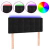 vidaXL Čelo postele s LED čern&eacute; 80 x 5 x 78/88 cm samet