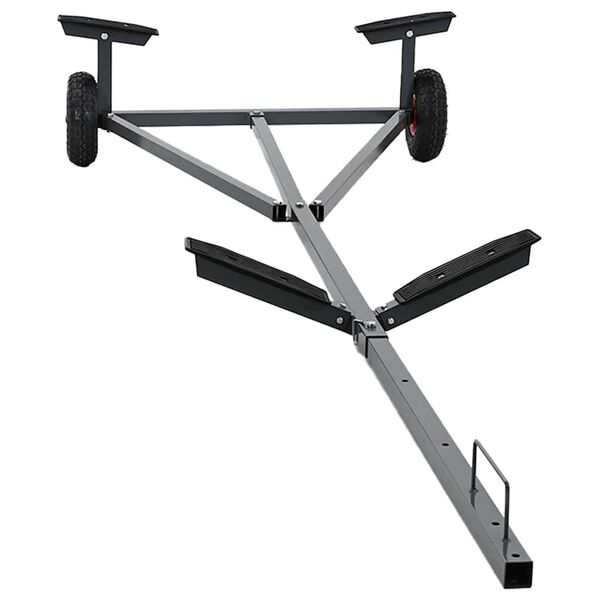 vidaXL Přívěs pro lodě Stříbrná 302 x 107 x 42 cm Ocel