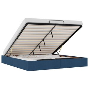 vidaXL Osmansk&yacute; r&aacute;m postele bez matrac&iacute; modr&aacute; 160x200 cm textil