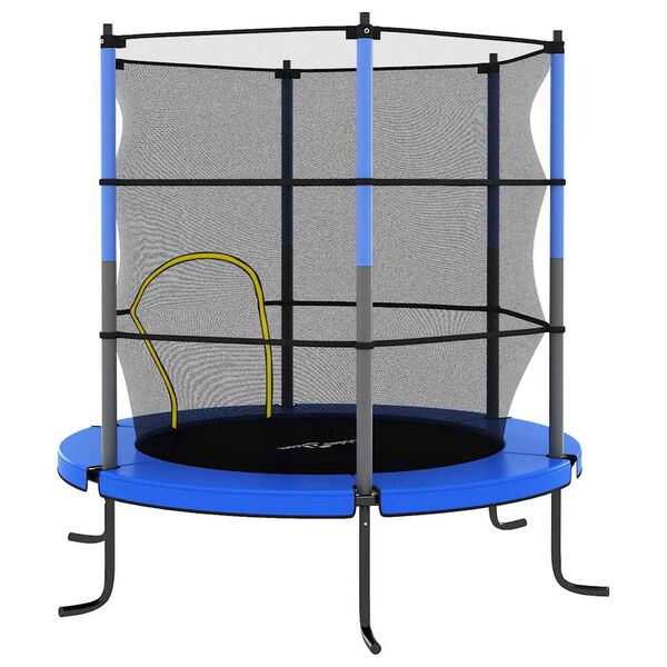 vidaXL Trampol&iacute;na s bezpečnostn&iacute; s&iacute;t&iacute; kulat&aacute; 140 x 160 cm modr&aacute;